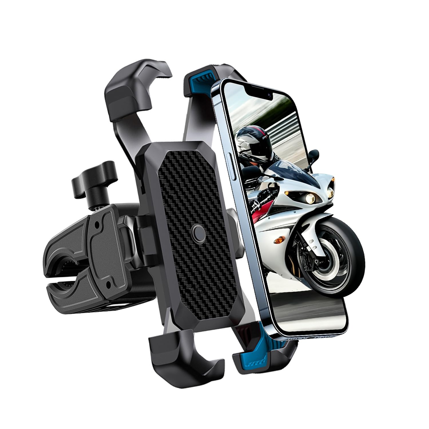 YUANQI Motorbike Phone Holder for Yamaha MT09,360° Rotating Bike Phone Mount for 4.7”-6.8” Phones,Bike Phone Holder with Quick Release Handlebar Clamp