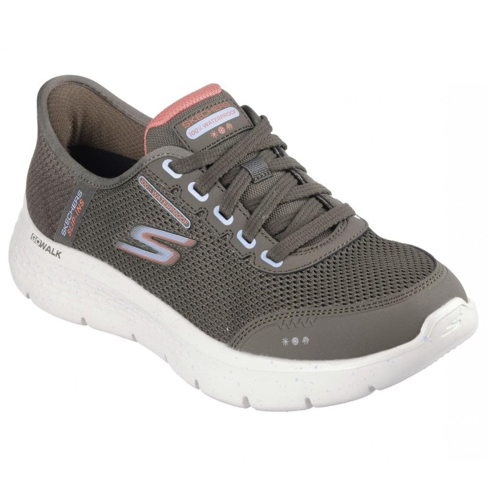 Skechers Women's GO Walk Flex Sneaker, Olive, 7 UK