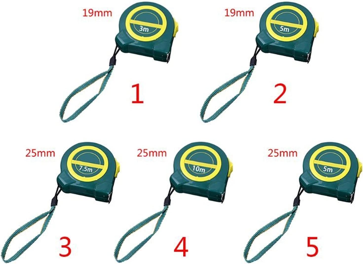 Steel Tape Measuring-3m/5m/7.5m/10m Measuring Roulette Tape Double Side Steel Tape Measure (Color : 1)
