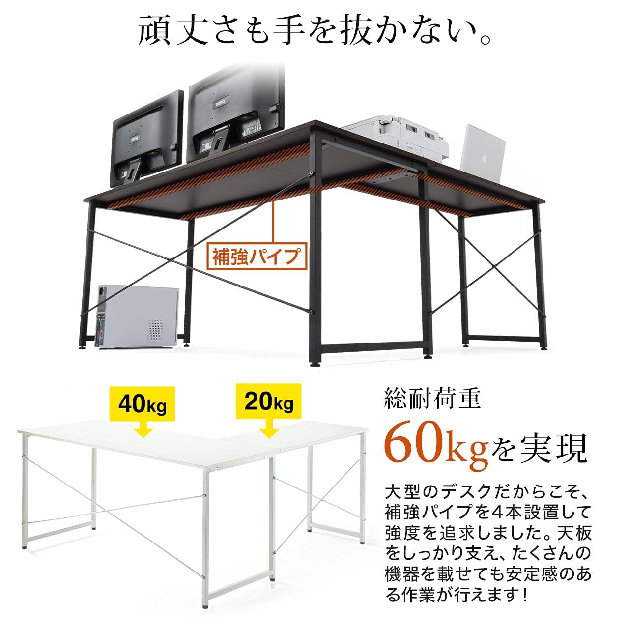 L字型ホワイトデスク 150cm Amazon | イーサプライ L字型 パソコンデスク コーナーデスク 木製 幅