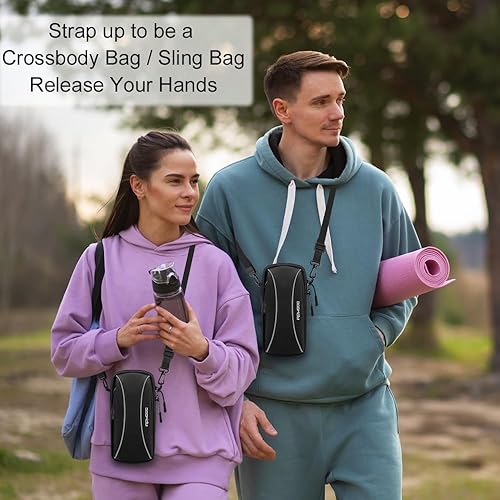 Miniatura 4 de Soporte para teléfono para correr, bolsa pequeña cruzada para hombro, bandas de brazo para correr y caminar, resistente al agua, brazalete para