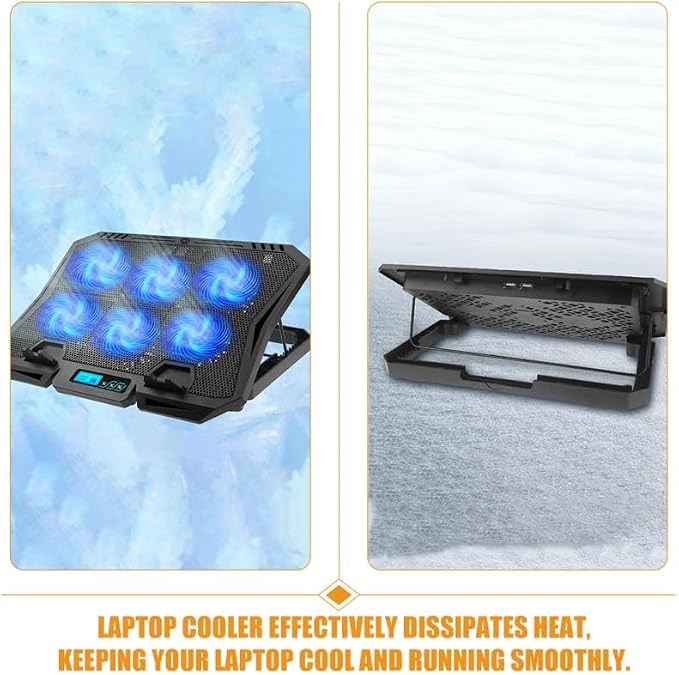 Base con ventilador silencioso ajustable para laptop hasta 15.6" miniatura 6