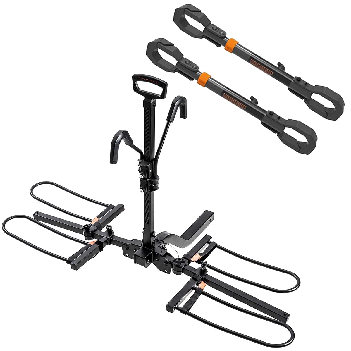 HYPERAX Special Combo - Volt 2 with 2 X 2024 E-Bike Adapter- Platform Bike Rack for Car, SUV, Trucks, Sedan - 2" Hitch Fits Up to 2 X 70 lbs Bike with Up to 5" Fat Tires - NO RV USE!