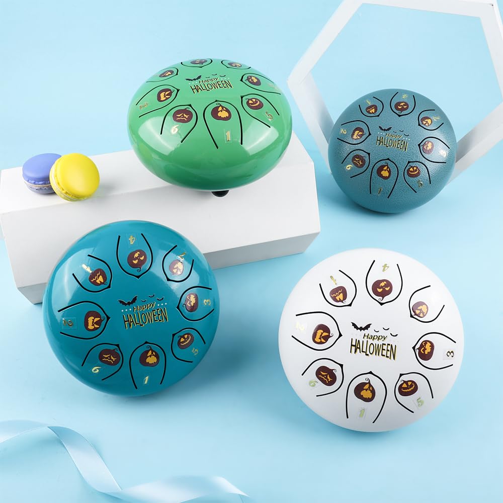 Tambor etéreo de 8 tonos de 6 pulgadas, instrumento musical de regalo para el día de Halloween, pandereta multicolor, adecuado para entrenamiento fetal, interpretación musical, iniciación musical,