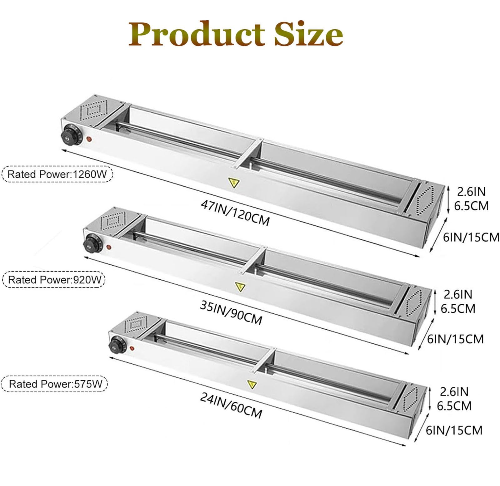 Lampada scaldavivande Commerciale, Lampada scaldavivande sospesa per Buffet, Catering, scaldavivande in Acciaio Inossidabile per Piatti, pietanze, Alimenti (35°C-85°C)(120x15x6.5CM)