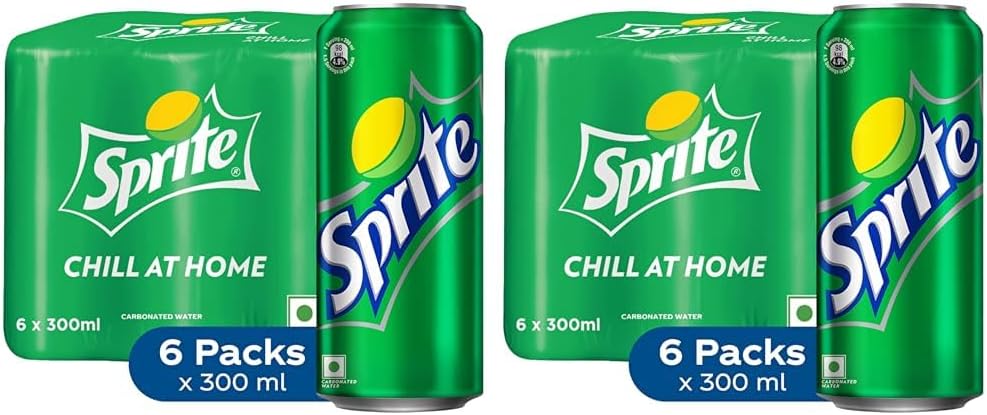 Sprite Lemon-Lime Flavoured Cold Drink | Refreshing Taste | Clear Soft Drink with No Added Colours | Recyclable Can, 300 ml (Pack of 12)