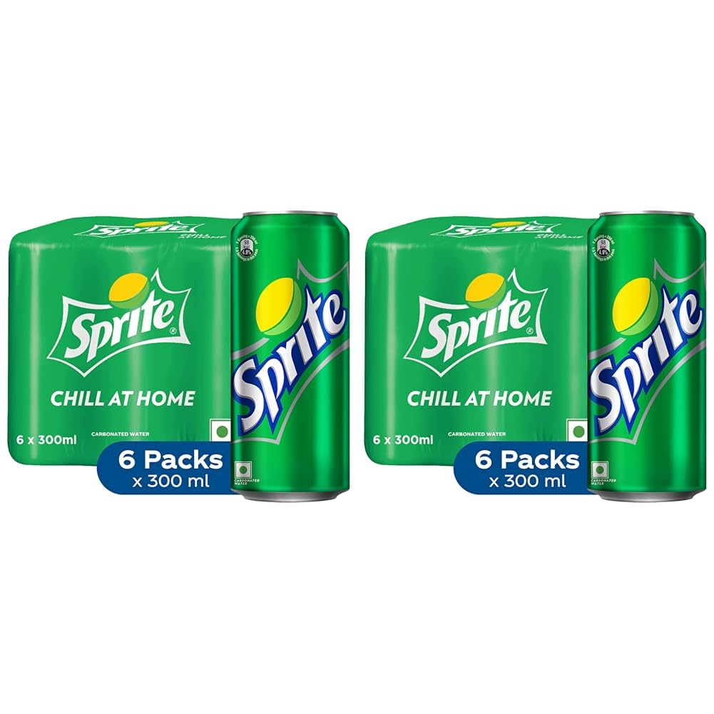Sprite Lemon-Lime Flavoured Cold Drink | Refreshing Taste | Clear Soft Drink with No Added Colours | Recyclable Can, 300 ml (Pack of 12)