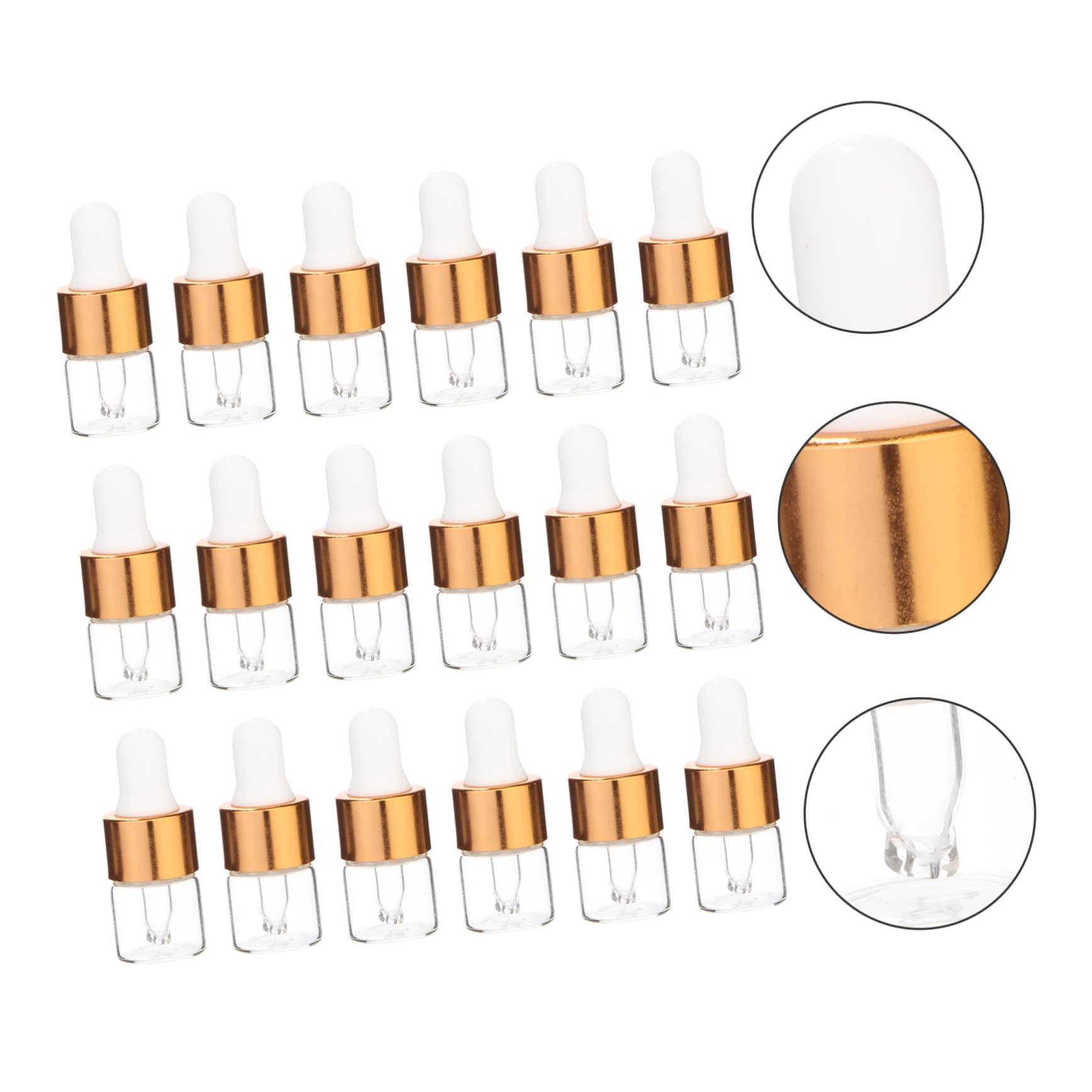 Gatuida Flacone Contagocce per Oli Essenziali 1ml in Vetro 100 Pezzi | Dosaggio Preciso, Ricaricabile e Portatile, per Liquidi e Profumo, per Viaggio D'affari e Famiglia