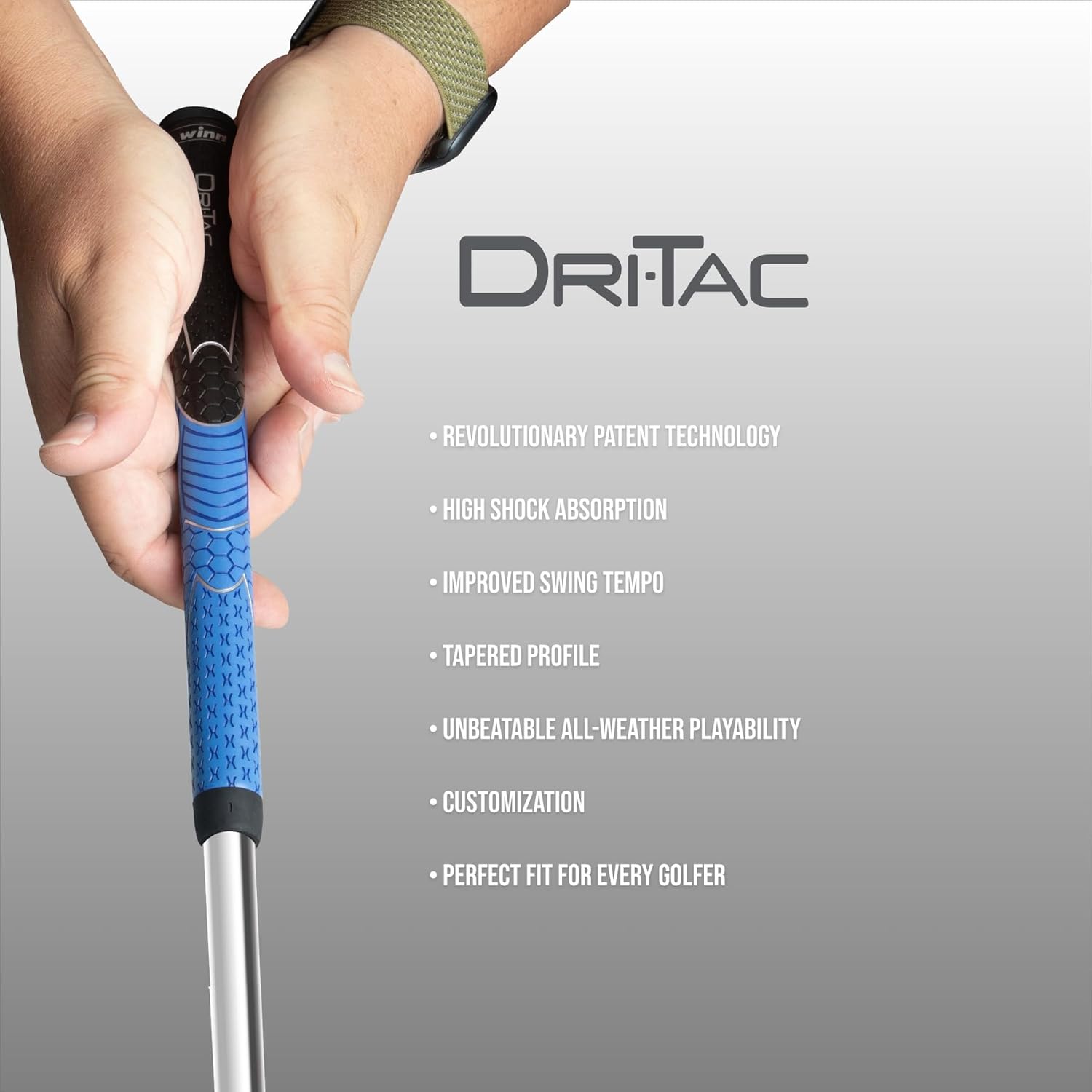Winn Dri-Tac Golf Grip Bundle – 13-Piece Set – Non-Slip, All-Weather Performance – Soft, Cushioned Feel for Comfort & Shock Absorption – Durable WinnDry Polymer – Available in Multiple Sizes