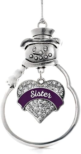 Miniatura 144 de Inspired Silver - Adorno Colombia Charm - Adorno de muñeco de nieve con forma de corazón de plata pavé con joyas de circonita cúbica