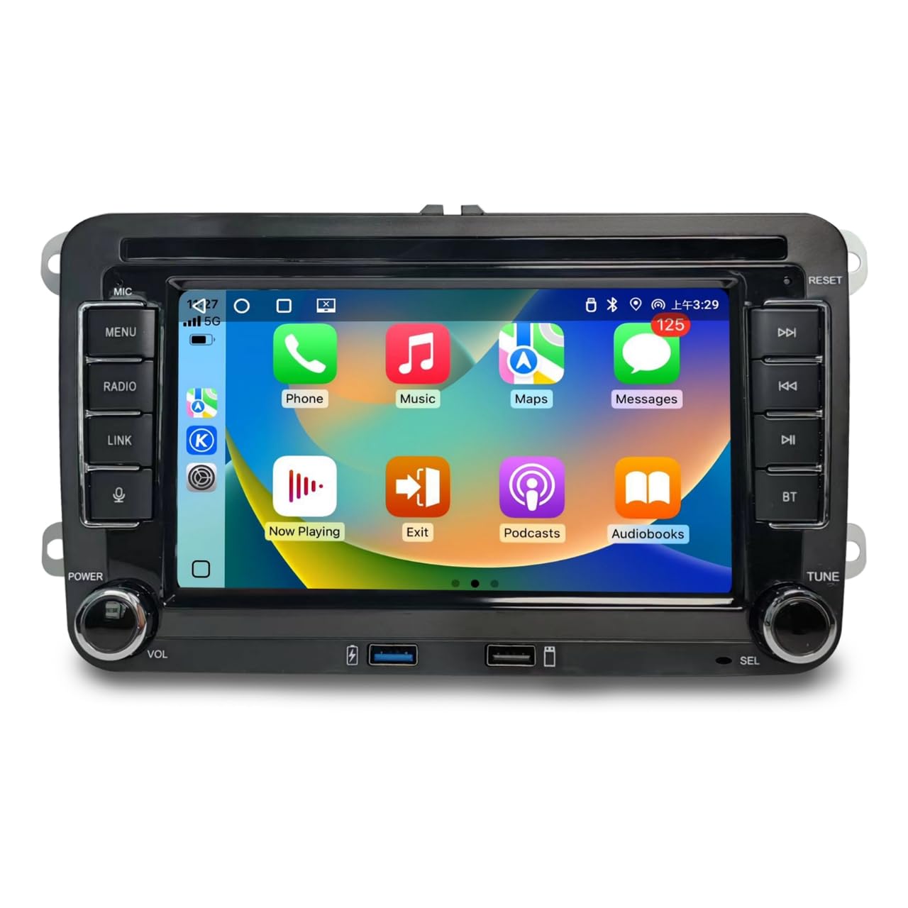 Radio de Coche para VW Golf 5 Golf 6 Skoda Polo Touran Passat Tiguan, Pantalla de 7 Pulgadas Bluetooth DSP FM USB RDS SWC Mirror Link para iOS/Android+Canbus
