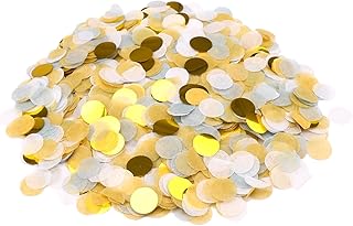 GoldRock Confeti para bodas, cumpleaños, 6000 unidades, decoración colorida, decoración de mesa dorada, papel de cañón de confeti, serpentinas para carnaval, bautizos, Navidad, Año Nuevo