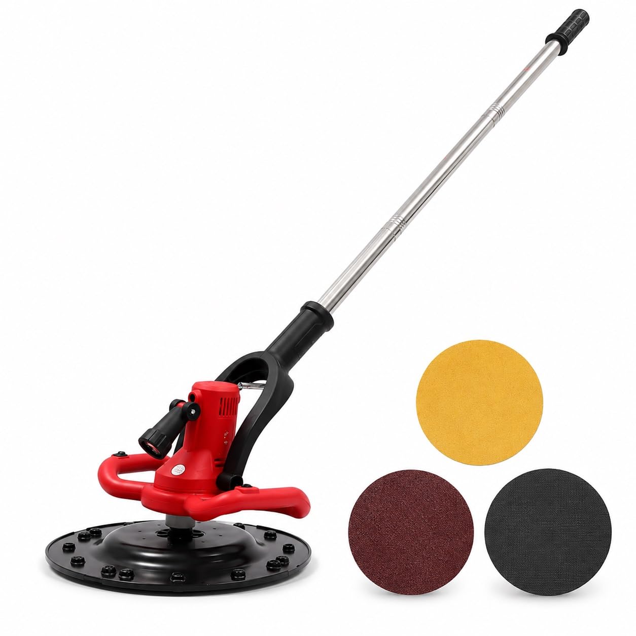 Cdsmwlj Red Concrete Trowel With Mixing Rod Electric Wall Smoothing Machine 1680W
