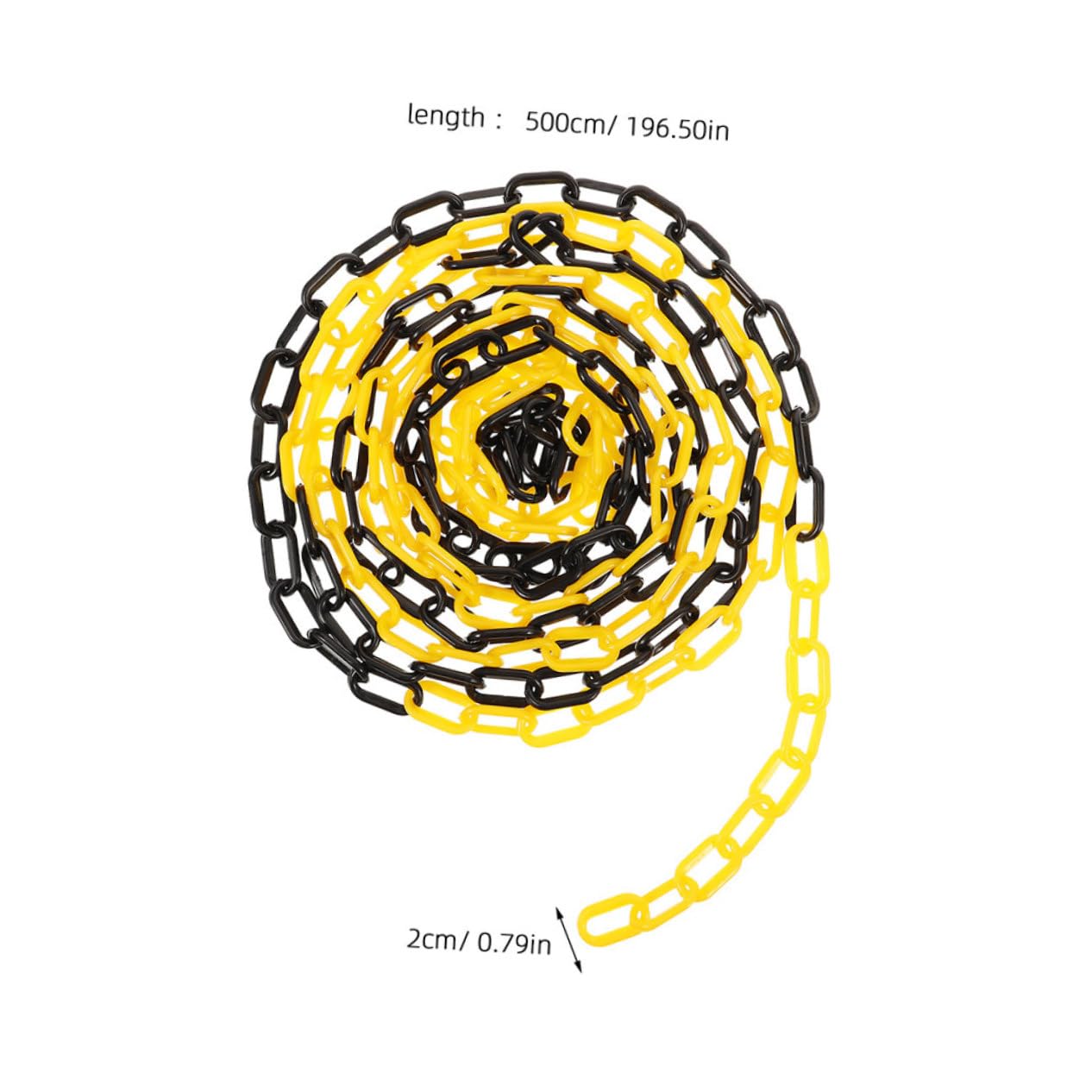OSOLADY 2pcs Yellow Plastic Safety Chain Protective Chain Retainer for Parking Barrier Caution Security (5m)