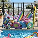 Housolution Schwimmbadaufbewahrungsnetz, 170x40x120 cm Große Schwimmbadaufbewahrungsbeutel, Außenspielzeugorganizer Hängetasche für aufblasbare Bälle, Schwimmringe, Rafts, Schwimmnudeln, Schwarz