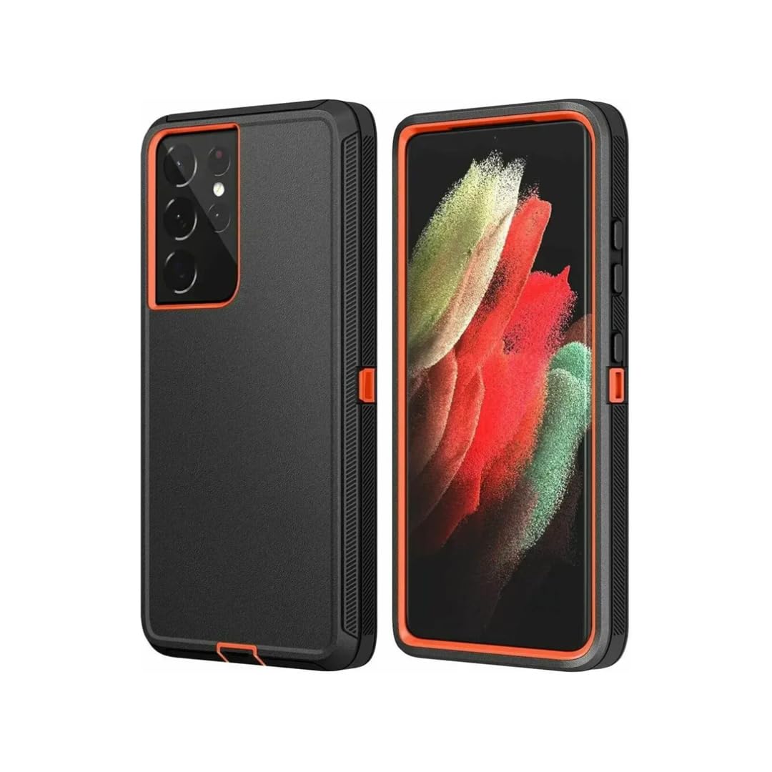 Wytrzymałe, odporne na wstrząsy, pancerne etui na Galaxy S20 (do Galaxy S20/czarno-pomarańczowe)