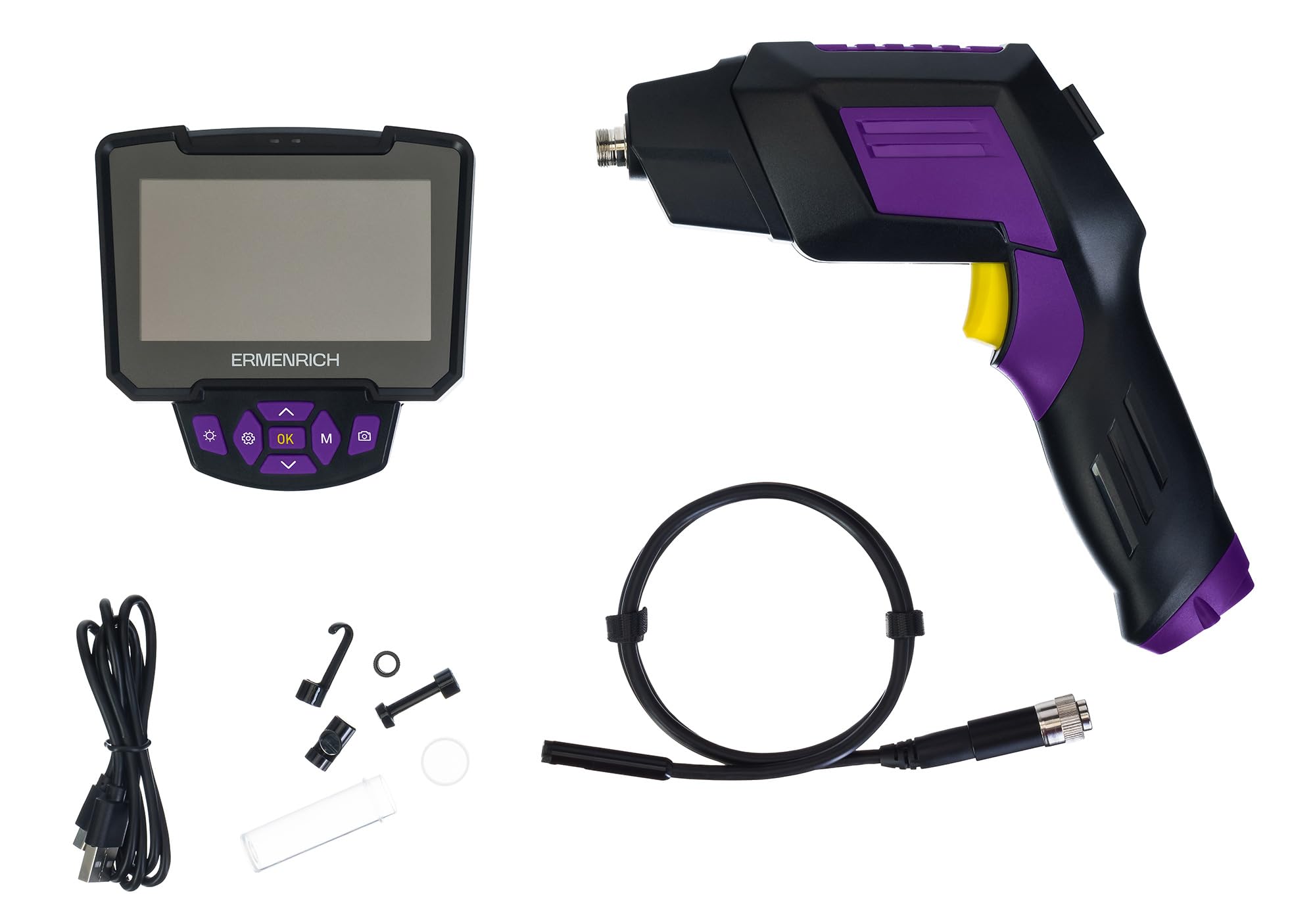 Seek VE40 Endoscopio Industriale LCD 4,3" Cavo Ispezione Video Foto 8 LED Impermeabile IP67 Portatile Flessibile Semi-Rigido Casa e Professionale Nero