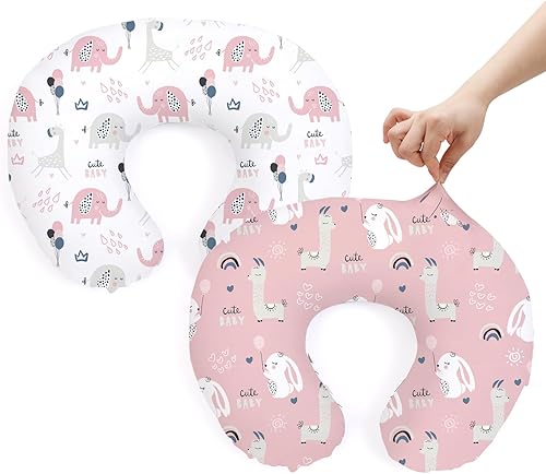 Miniatura 8 de BROLEX Fundas de almohada de lactancia para bebés: paquete de 2 fundas suaves para almohadas de lactancia materna, tela cómoda, se adapta a Animales