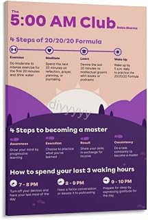 The 5AM Club Summary Poster (9) Canvas Painting Posters And Prints Wall Art Pictures for Living Room Bedroom Decor 24x36inch(60x90cm) Frame-style