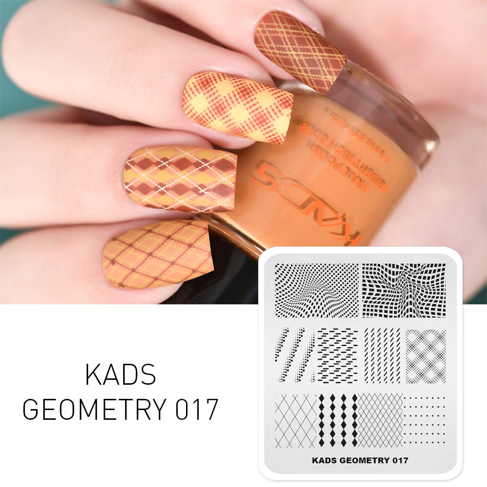 Amazon | KADS ネイルプレート ストライプ チェック スタンプネイル