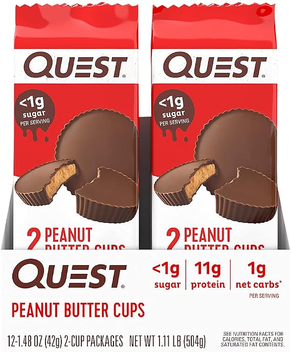 Quest Nutrition Protein Chips Variety Pack & High Protein Low Carb, Gluten Free, Keto Friendly, Peanut Butter Cups, 12 Count (Pack of 1) (total- 17.76 Ounce)