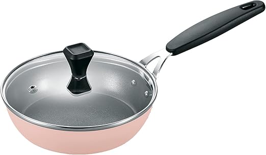 Amazon ベストコ ガラス蓋付 ミニフライパン Ih対応 フッ素加工 ぷちパン 16cm ピンク フライパン オンライン通販