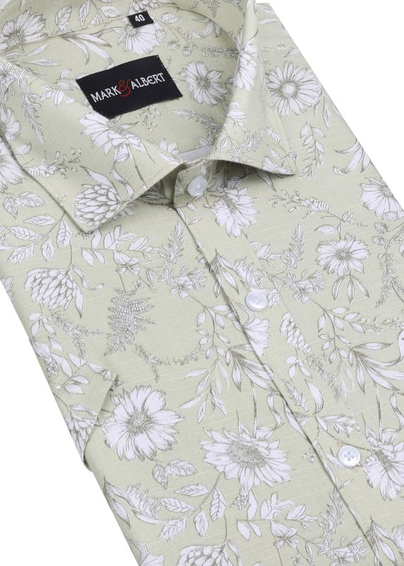 Image of MARK & ALBERT Mens Half Sleeves Printed Shirt