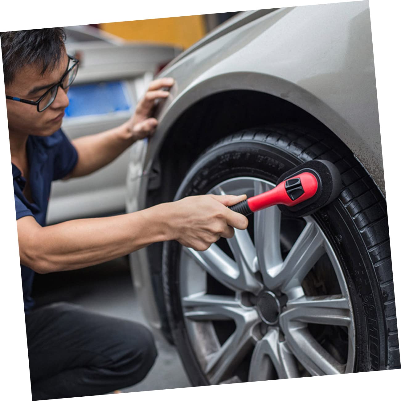 PRETYZOOM 1Pc Car Tire Polishing Sponge Replaceable Wheel for Efficient Waxing High Absorption Design for Quick Tire Polishing Durable Auto Cleaning Supplies