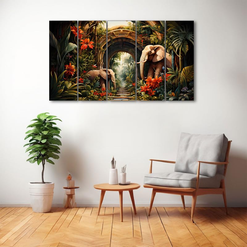 Image of The Castle Decor nature animal painting with frame Big Size 36x60 Wall art for living room,Bedroom,Drawing room,Hotels-Wooden Framed-738