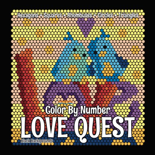 LOVE QUEST Color By Number (Black Backgrounds): hidden picture activity color by number coloring book for adults and teens (Color Quest Mystery Color By Number)