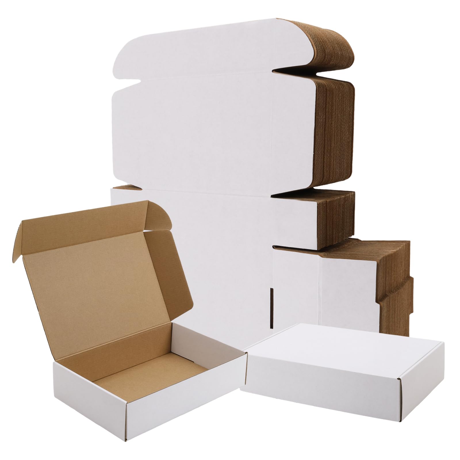 BIOBROWN 9x6x2" 25 Pack Corrugated Cardboard Boxes Small Shipping Box for Packaging Small Business Mailer Mailing White