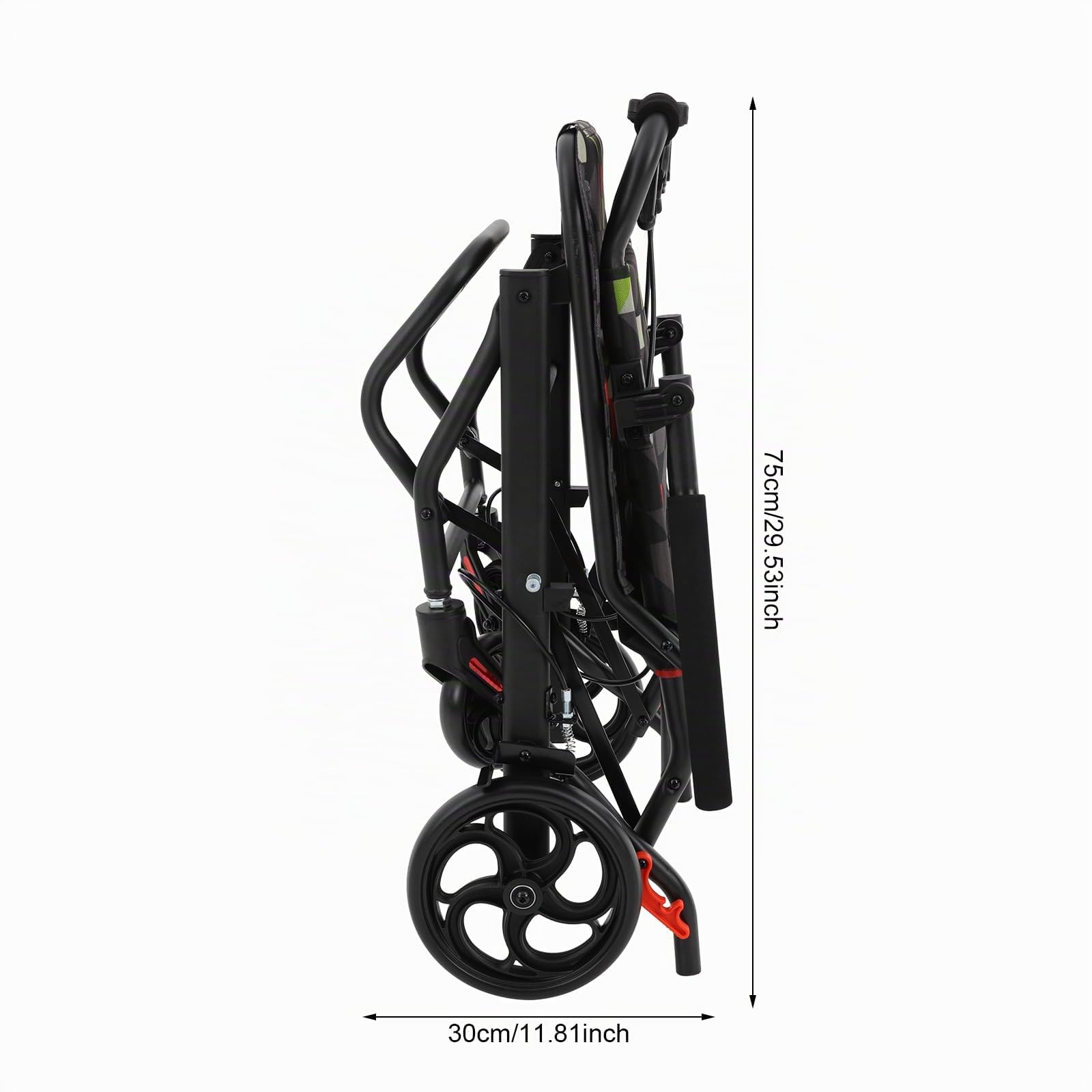 Sedia a rotelle pieghevole, portatile, pieghevole, con poggiapiedi, portata 100 kg, stabile e compatta, ideale per anziani e in viaggio