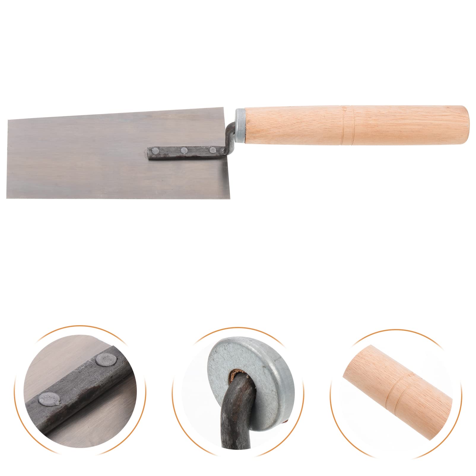 Cazzuola per Finitura in Acciaio Inox 5 Pezzi per Muratura | Impugnatura in Legno, Struttura Ribattuta, per Cemento e Intonaco, Set da 5 Strumenti