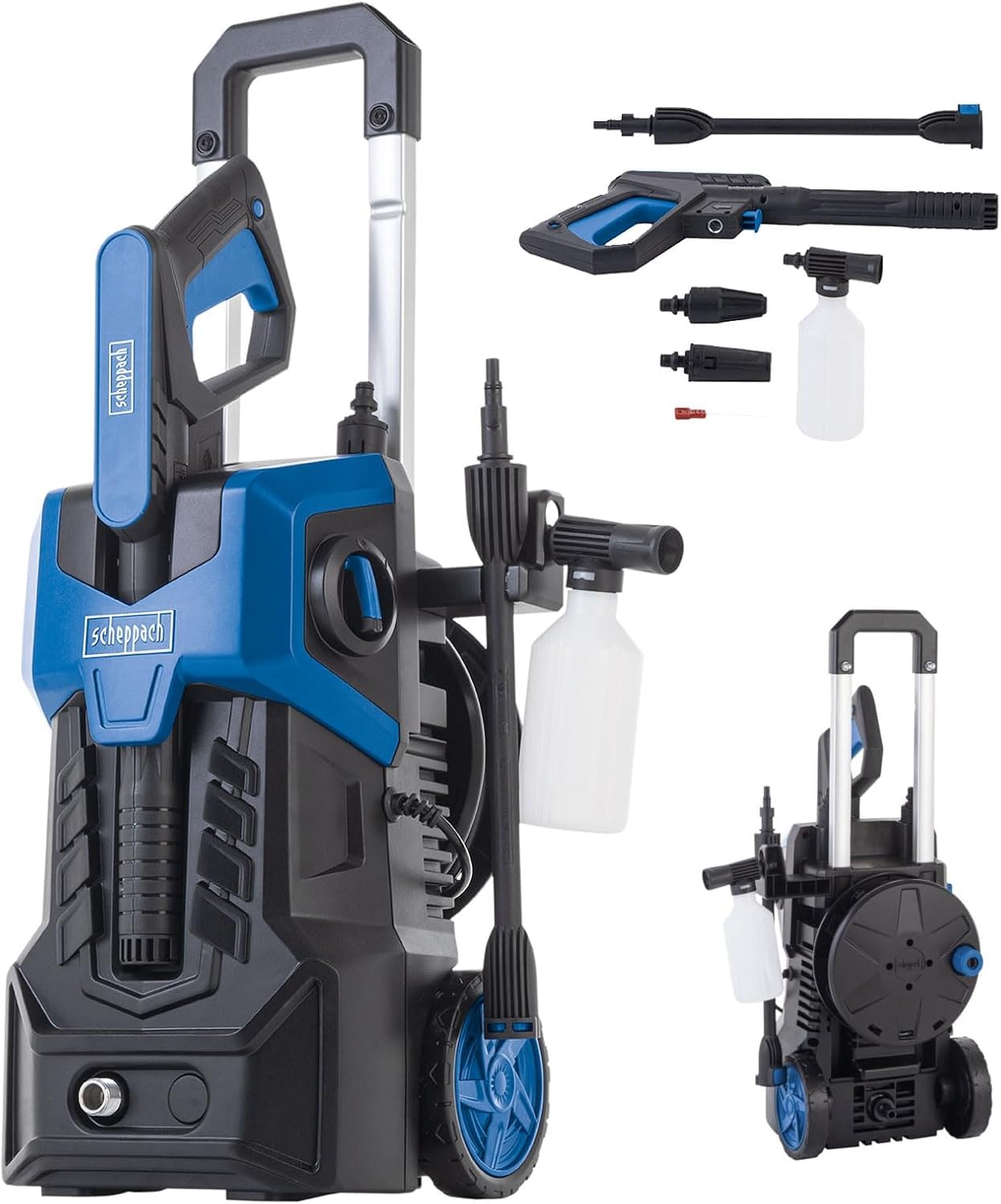 Scheppach Nettoyeur Haute Pression SHD150-1800W - Accessoires Inclus | Accessoires Inclus | système Quick-Connect et Fonction d'aspiration | Longueur du Tuyau/câble 5m