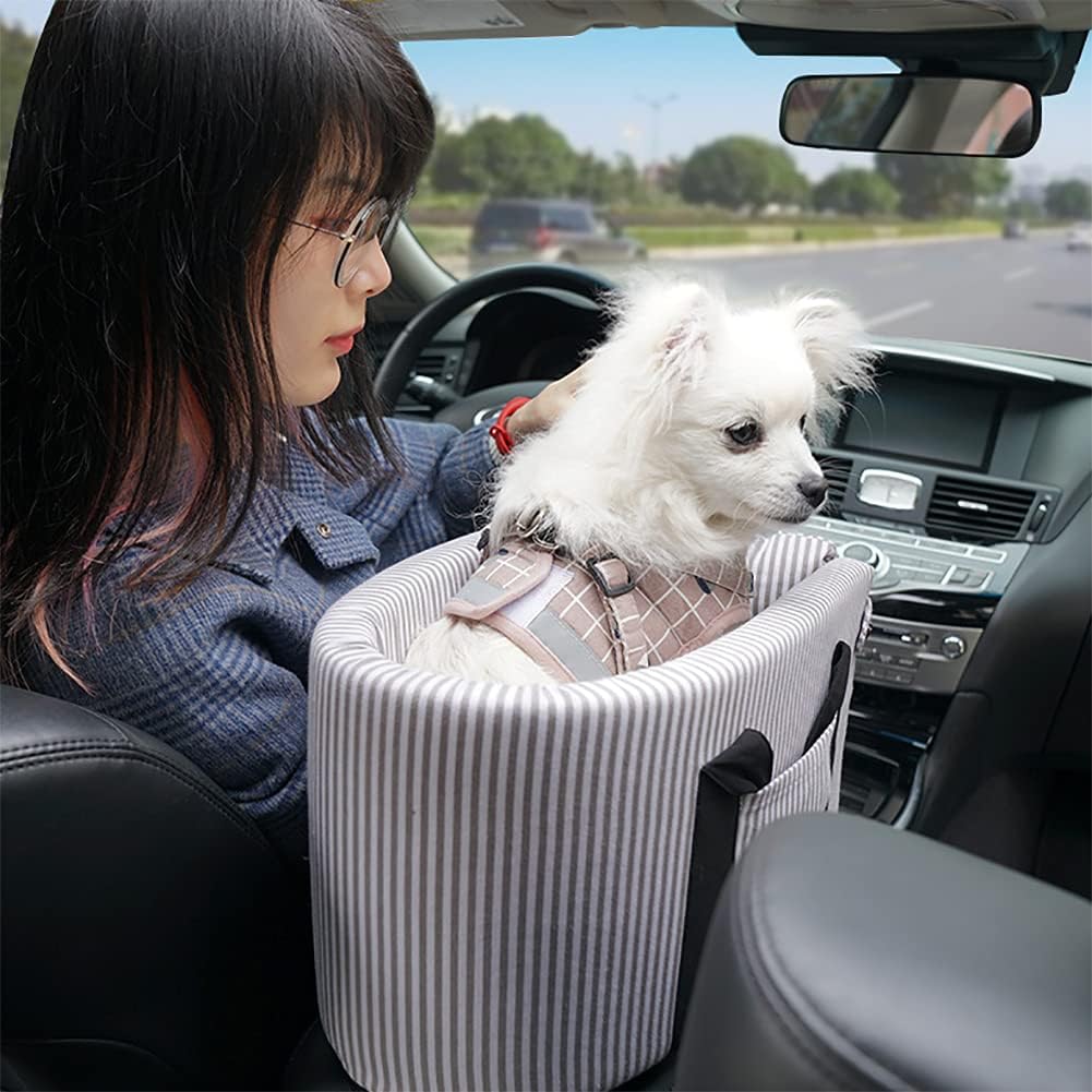 Falalahi Dog Console Car Seat, Dog Cat Booster Seat On Car Armrest, Travel Car Carrier Bed for Cat and Small Dog, Suitable for A Flip-top Armrest Box, Pets Under 8 Lbs : Pet Supplies