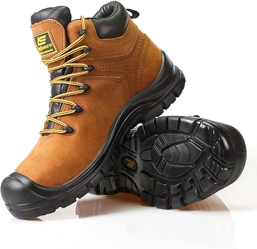 Miniatura 6 de Botas de trabajo con punta de acero para hombre, impermeables, duraderas, antideslizantes, calzado de seguridad industrial y de construcción, botas