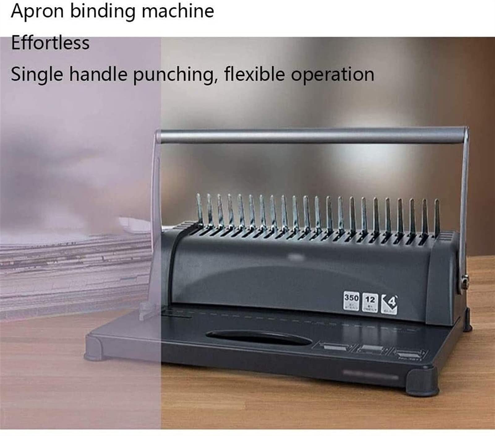 Macchina per rilegatura di libri per impieghi gravosi Macchina per rilegatura a pettine Punzonatrice per grembiule con clip 21 Macchina per rilegare il grembiule per punzonatura porosa A4 Documento