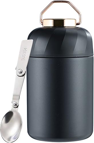 Soup Thermos for Hot Food Lunch Thermos for Hot & Cold Food for Adults,College Dorm Room Essentials,Stainless Steel Lunch Box 21oz,Vacuum Insulated