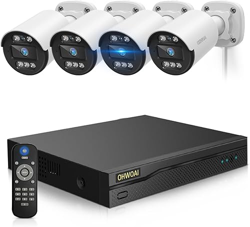 Miniatura 12 de 《5MP Super HD y visión nocturna IR de 80 pies》Sistema de cámara de seguridad con cable para exteriores, cámaras CCTV impermeables IP67 con detección