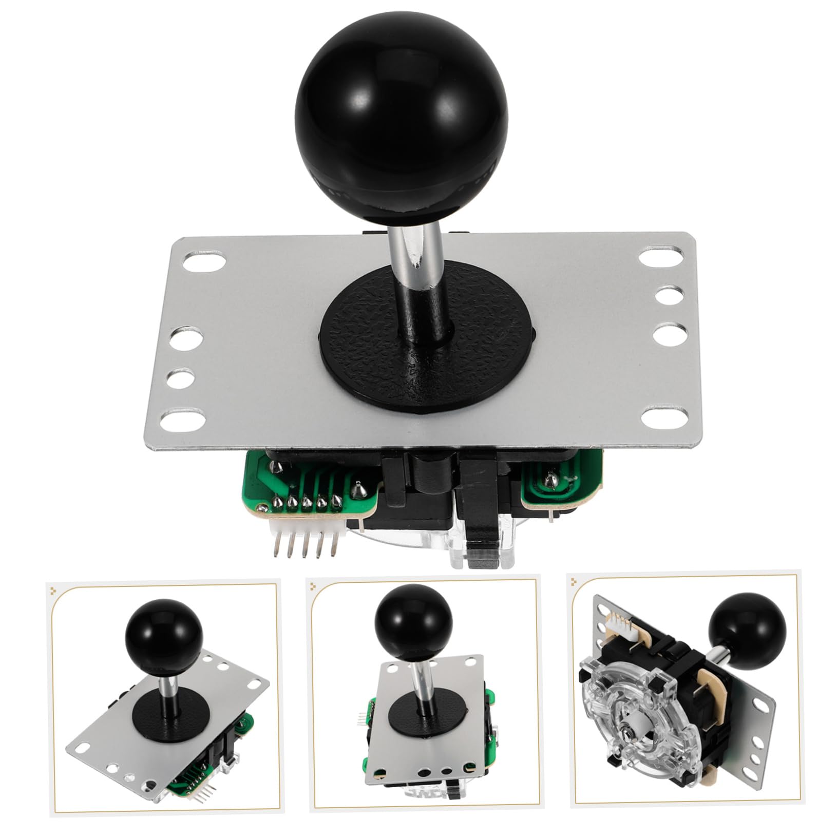 Yardwe Joystick per Console di Gioco Arcade Joystick Circuito 5p Joystick per Console di Gioco Senza Joystick Luminoso (Nero) Sostituzione Joystick Ricambio Joystick per Console ABS