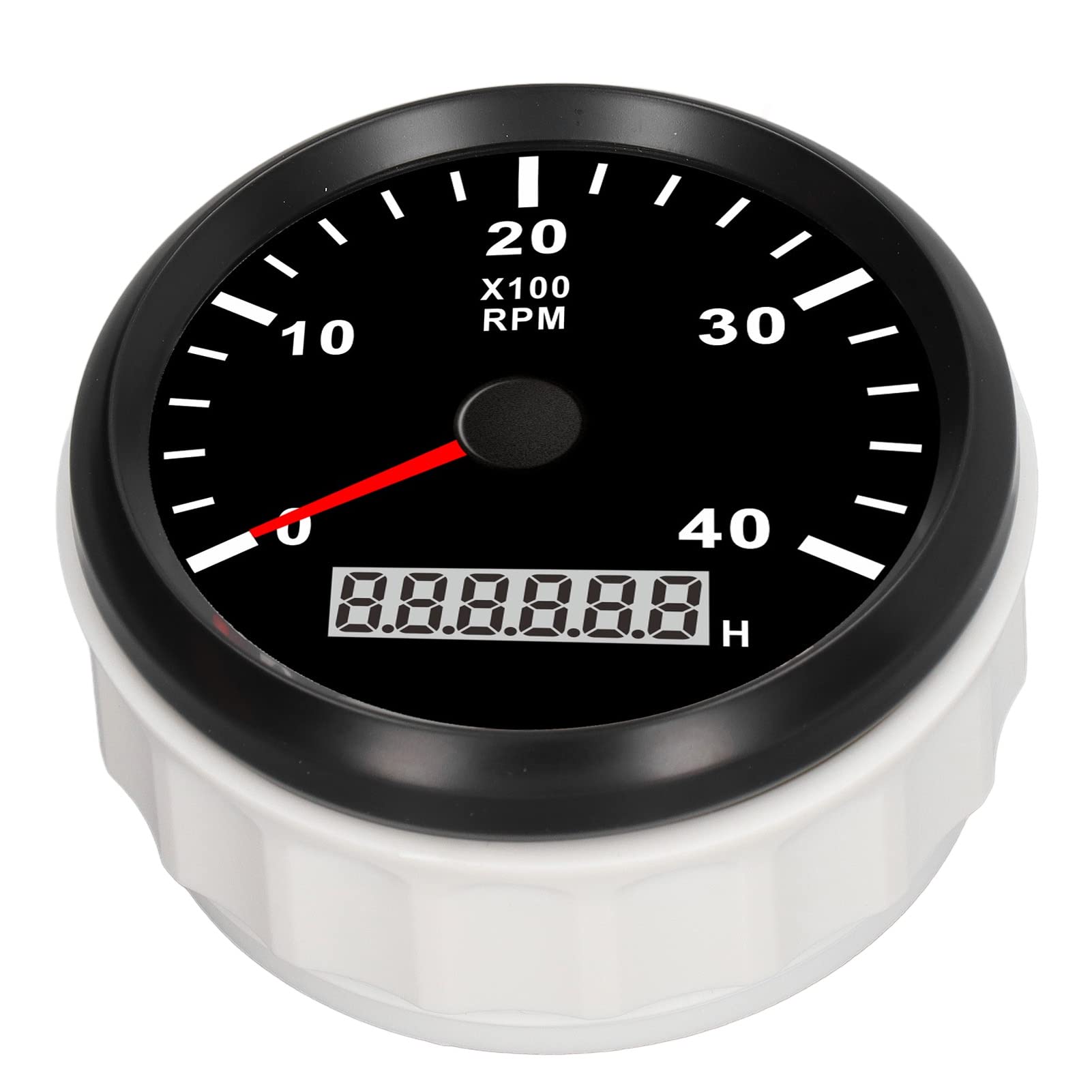 Tacómetro de motor de 3.346 in, 0‑4000 RPM con contador de horas de 0,0‑99999,9 H, IP67, resistente al agua, antivaho, retroiluminado en rojo, tacómetro automotriz para