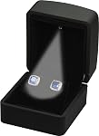 LED Boîte à bague noire pour la proposition, mariage, fiançailles, anniversaire, Saint Valentin, Noël.., design octagonal de luxe LED Bijoux de bague boîte cadeau avec lumière pour les hommes pour les femmes pour les filles