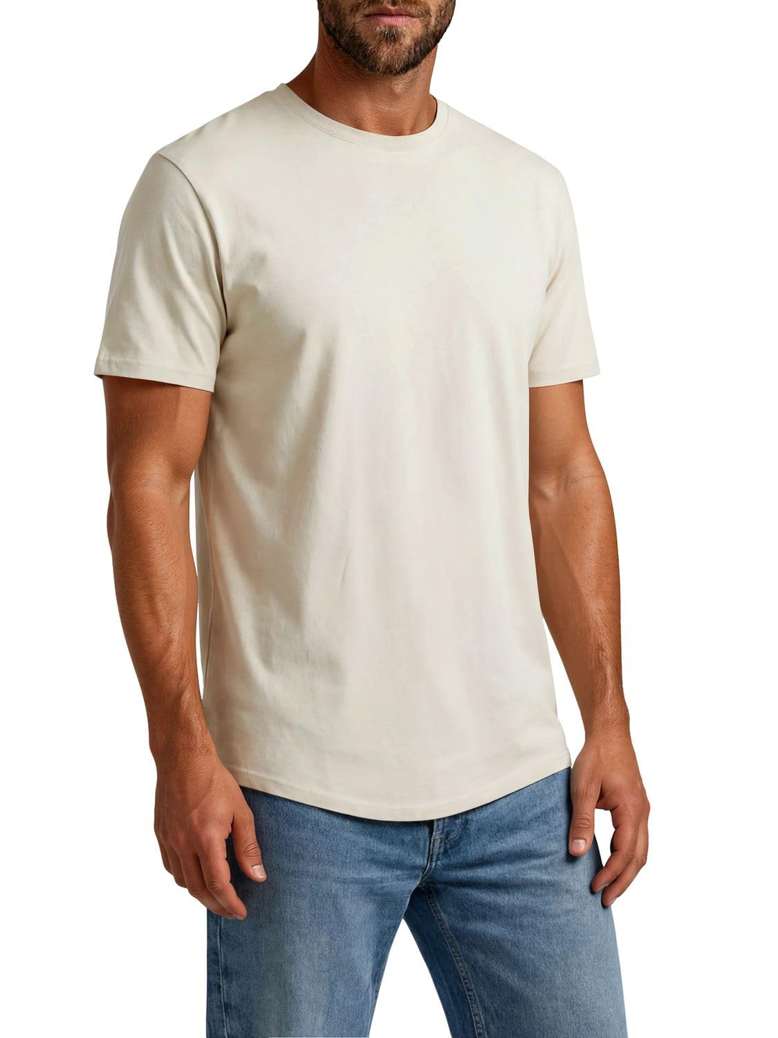 Only & Sons Tshirt Herren Regular Fit ONSJEFF LONGY 5er Set Pack lang geschnitten Rundhals Kurzarm Sommer Tee Shirt Basic Schwarz Weiß Blau Beige Grau Grün S M L XL XXL 3XL - 5