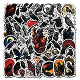 HIZILY 50 Pcs Crow Stickers Raven Bird Sticker Waterproof Black Crows Decals Gothic Style Party Favors Laptop Water Bottle Phone Scrapbooking Cup Skateboard Witchy Gifts for Adults Women Men