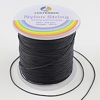 LUSTEMBER 0.8mm Nylon Cord - Durable Strong Bracelet String for Jewelry Making, Beading, Necklaces, Kumihimo, Crafts & Wind Chimes (330ft)