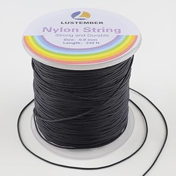 0.8mm Nylon String, Strong Bracelet String, Durable Nylon Cord for Jewelry Making, Bracelets, Beading, Necklaces, Rattail Braiding, Kumihimo, Wind Chimes, Blinds and Handicrafts