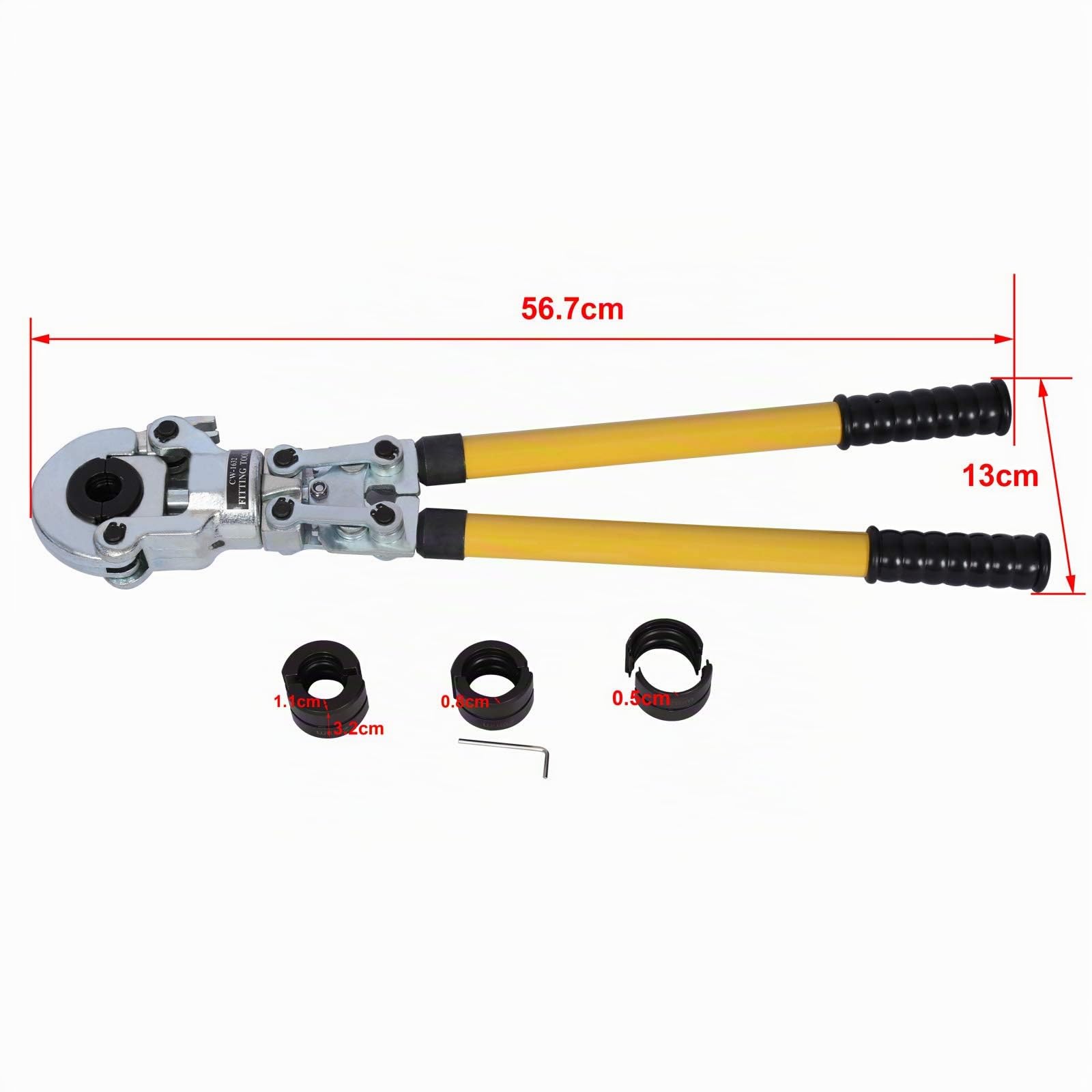 Alicate prensar tubos Tenazas Tubo multicapa aluminio Tubería PEX TH 16-32mm