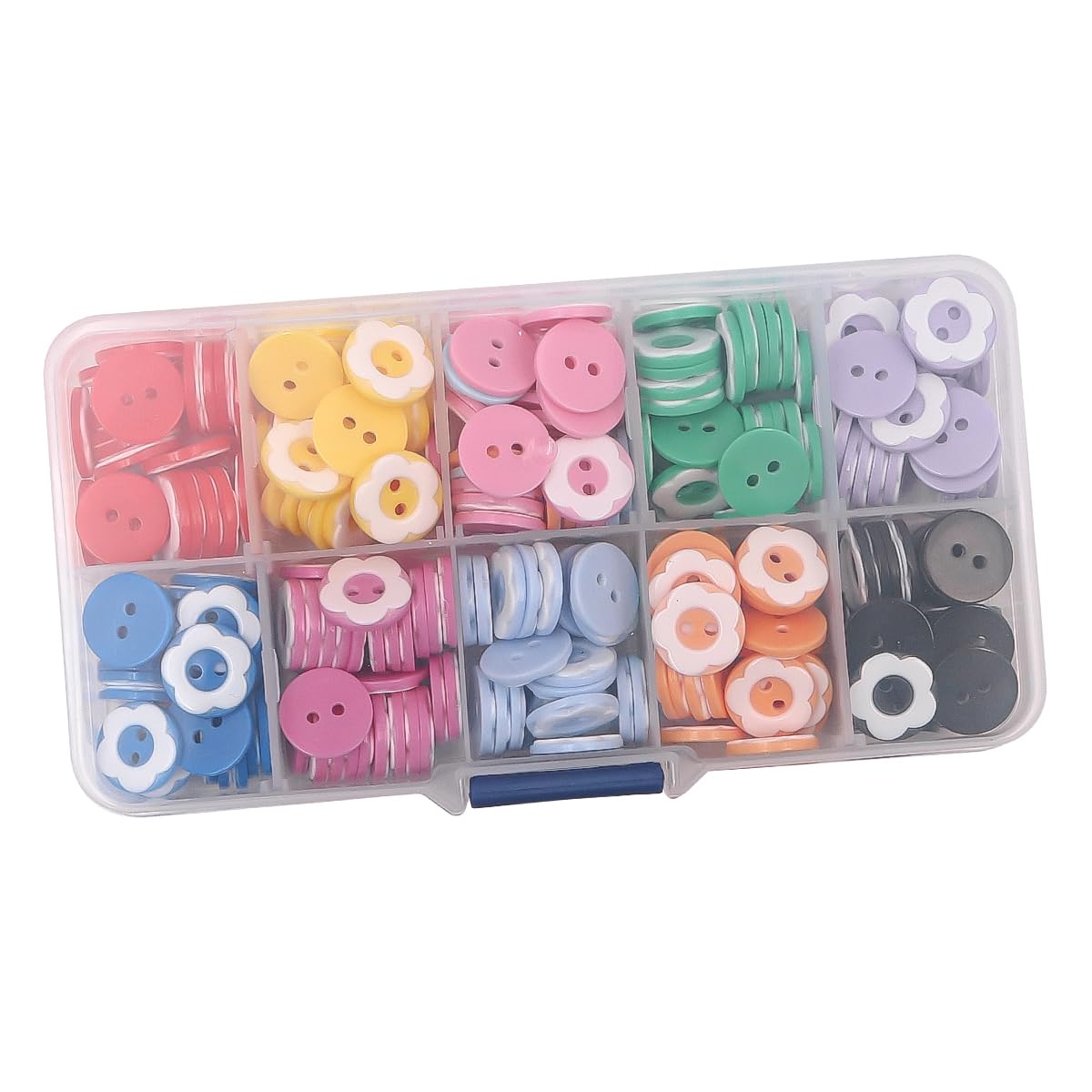 Colori Assorti Bottoni Originali Da Camicia Rotondi In Resina A Quattro Fori Da Cucire - Foto 9