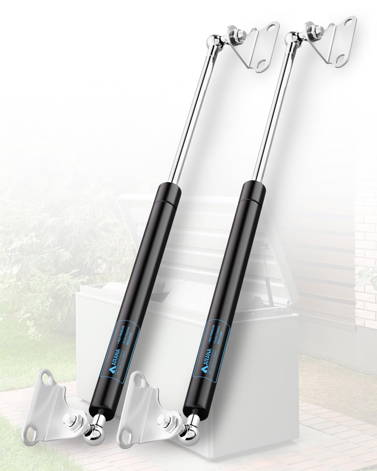 15 inch Gas Struts 22.5lb/100N Gas Prop Spring Shock with L Mounts for Light Duty Cabinet Door Lid Tool Toy Storage Box Truck Cap Topper Camper Window Lift Supports (Support Weight 17-25lbs)