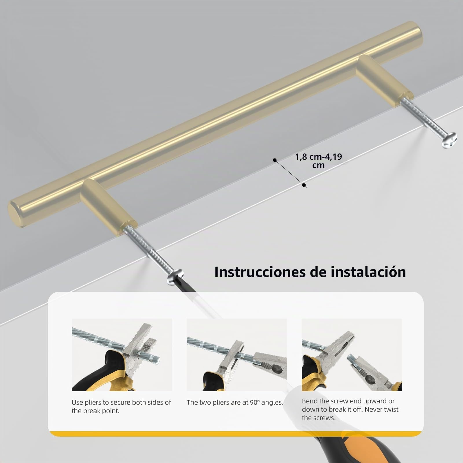Goldenwarm 5 Piezas Tiradores Cajones 160mm Tirador Mueble Cocina Dorado Cepillado Acero Inoxidable Armarios de Cocina Para Puertas y Armarios de Ropa
